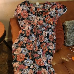 Knox Rose High-low Floral Button-up dress